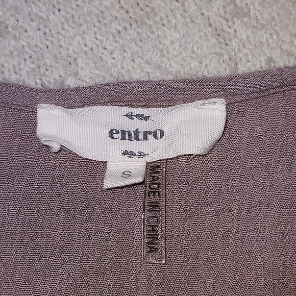 Entro Tan with floral lace fringe Boho style vest size S - Picture 4 of 4